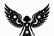 starry angel wings silhouette, an Illustration by Amazin_art (Thumbnail 13 of 21)