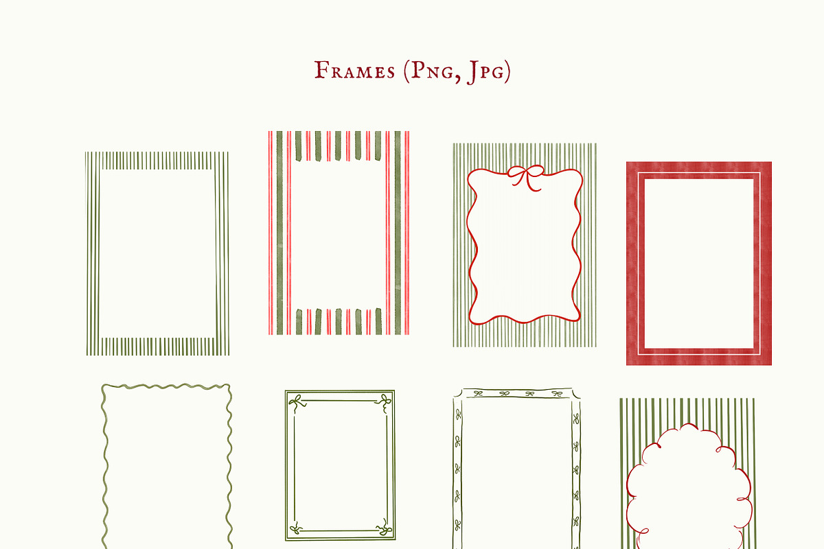Christmas Frames & Bows Whimsy Set, an Object Graphic by Calamar Studio (Photo 12 of 12)
