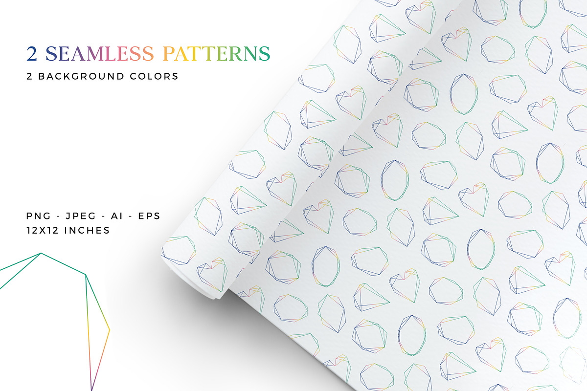 20 Rainbow Geometric Frames, a Decorative Illustration by ChicGraphix (Photo 2 of 11)