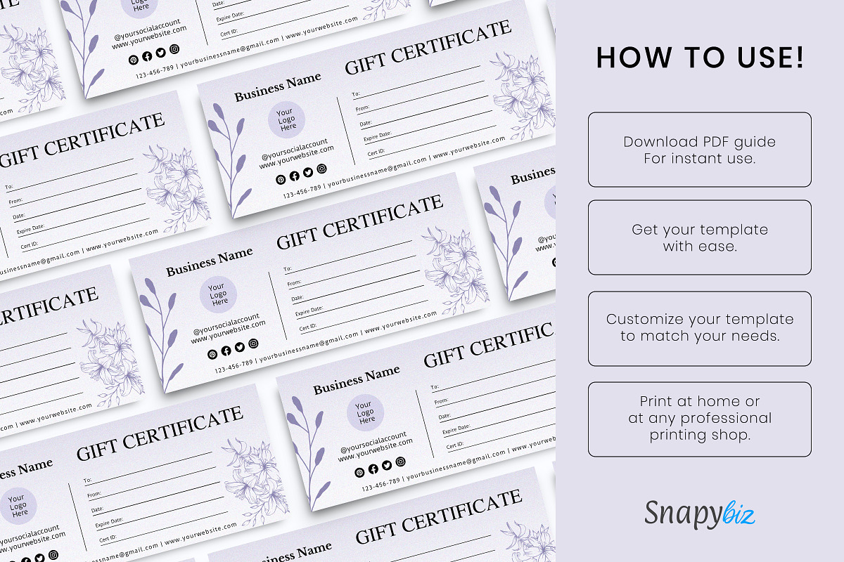 Gift Certificate Canva Template, a Design Template by Snapybiz (Photo 10 of 10)