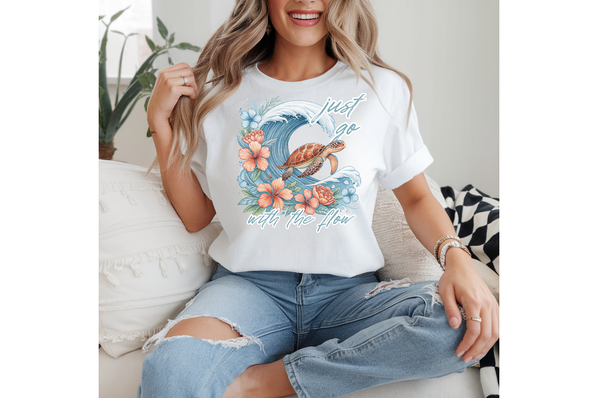 Floral Sea Turtle PNG, Nautical, an Illustration by TatiMockup (Photo 1 of 7)