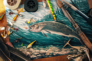 Fishing illustration., an Object Illustration by Countryside life (Thumbnail 7 of 7)