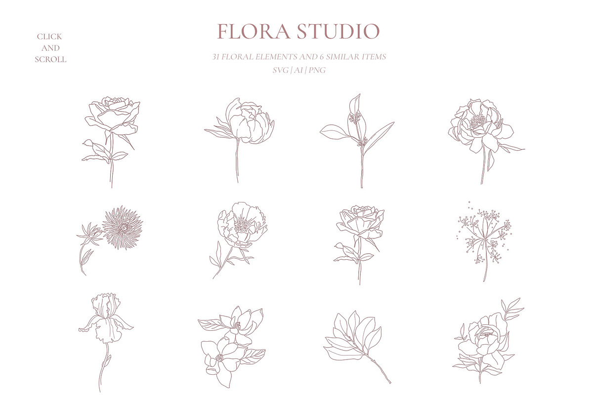 Floral logo and botanical elements, a Branding & Logo Template by Summer Nightingale Art (Photo 3 of 9)