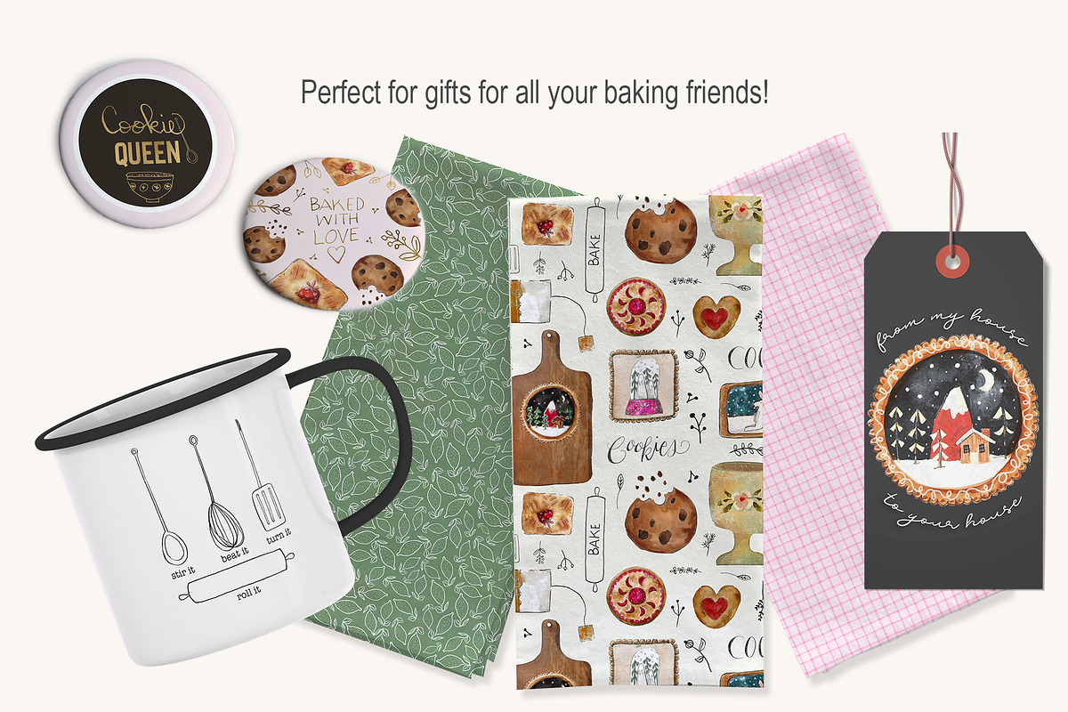 Homemade Cookies Watercolor, a Food Illustration by Bridgett Stahlman Design (Photo 5 of 8)