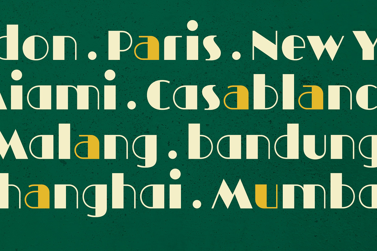 Grystond - Modern Retro Art Deco, a Sans Serif Font by Typia Nesia (Photo 6 of 14)