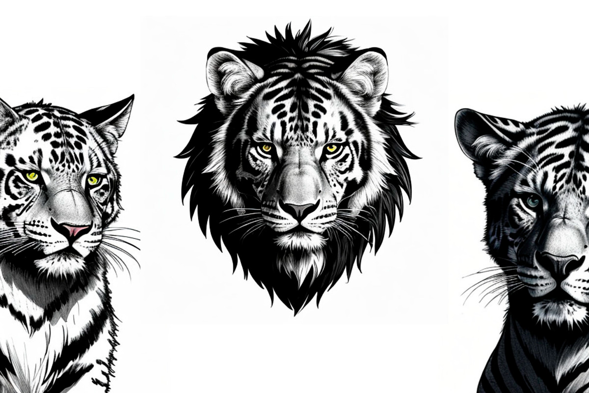 Tiger head tattoo design, an Animal Illustration by IrySha (Photo 1 of 4)