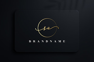 Letter SO Handwritten Signature Logo