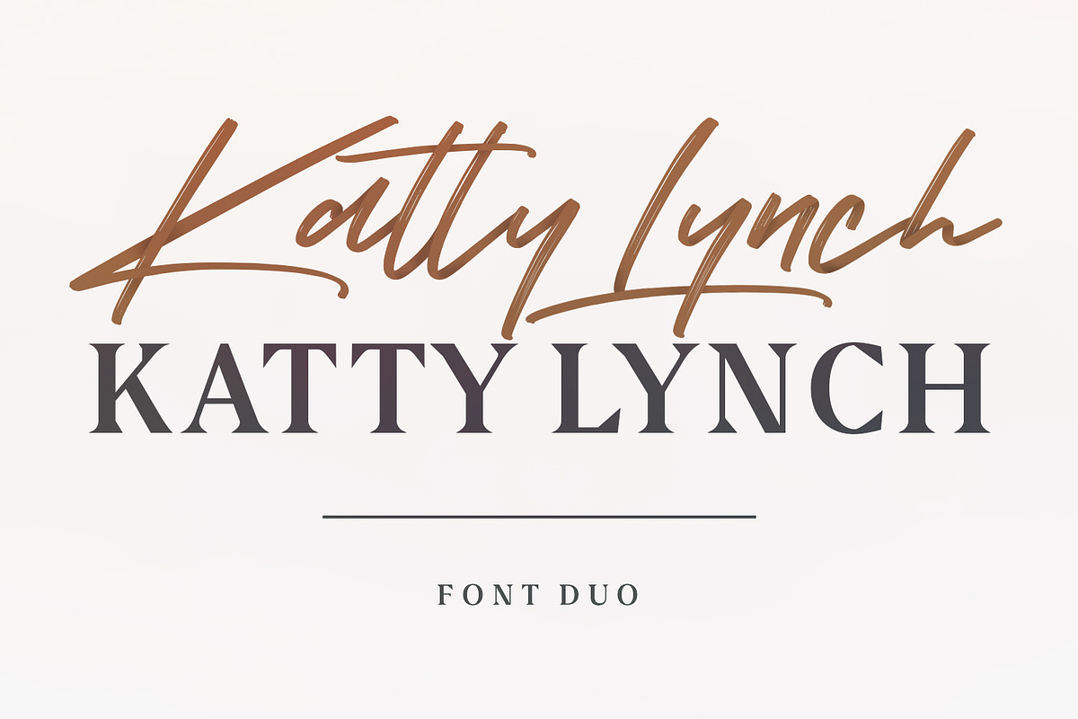 Katty Lynch Brush Font – Free Serif, a Script Font by Maulana Creative (Photo 1 of 5)