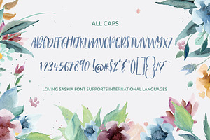 Loving Saskia Font & Graphics Bundle