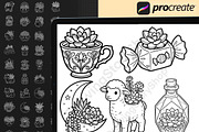 150 Terrarium Procreate Stamps, a Brush Add-On by DrawingStoryShop (Thumbnail 6 of 6)