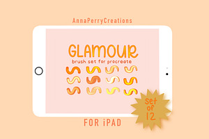 12 Glamour Shiny Procreate Brushes