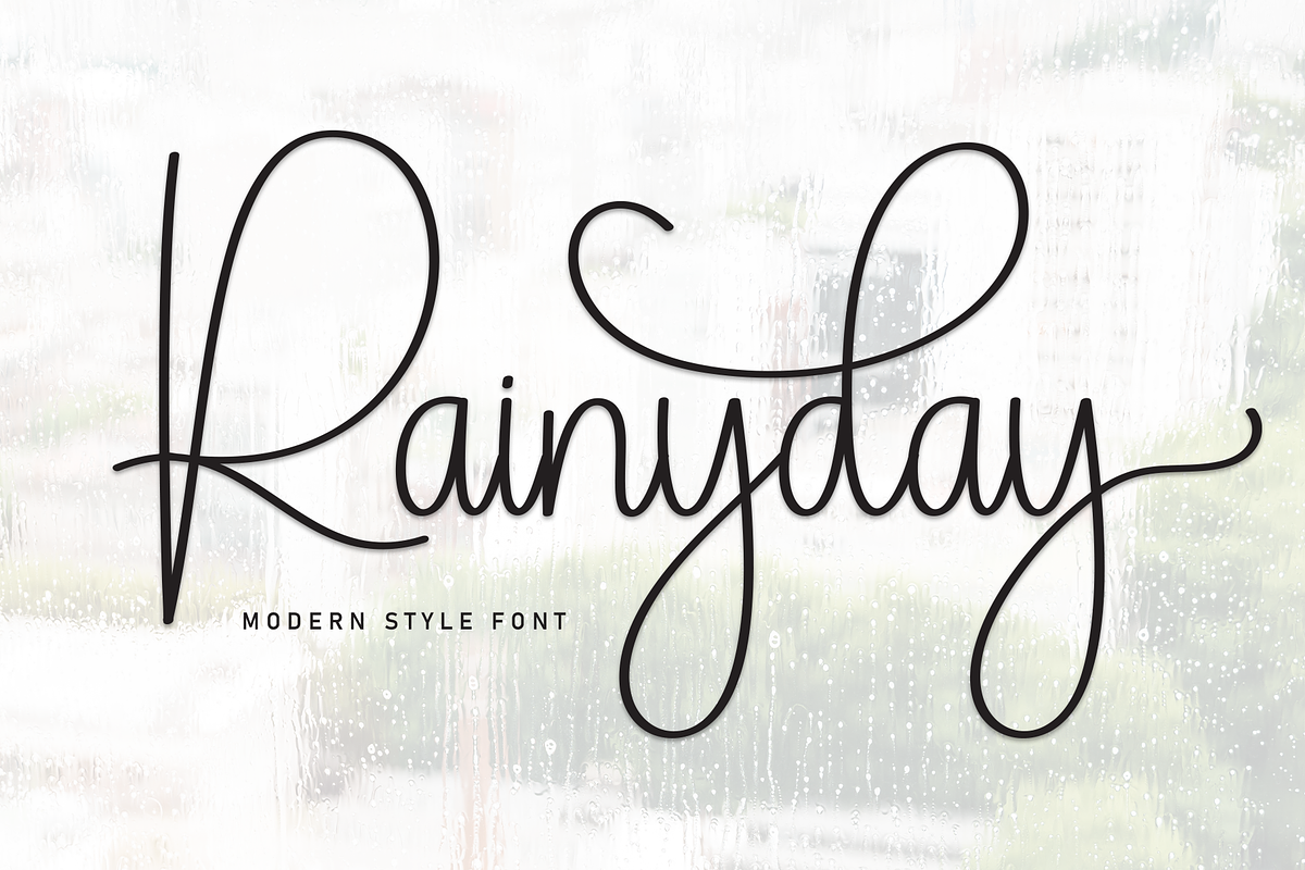 Rainyday | Script Font, a Handwritten Font by Scratchones (Photo 1 of 9)