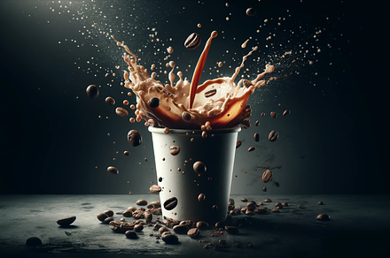 Cup of Coffee Splash Stock Image, a Food & Drink Photo by Kitty Cache 46