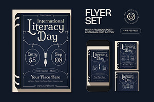 International Literacy Day Flyer, a Flyer Template by graphicook