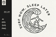 Surfer wave line art design, a Graphic by shaondesigns (Thumbnail 1 of 4)