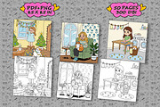 Cat Bestie Coloring Book Pages, an Illustration by one-touch (Thumbnail 3 of 15)