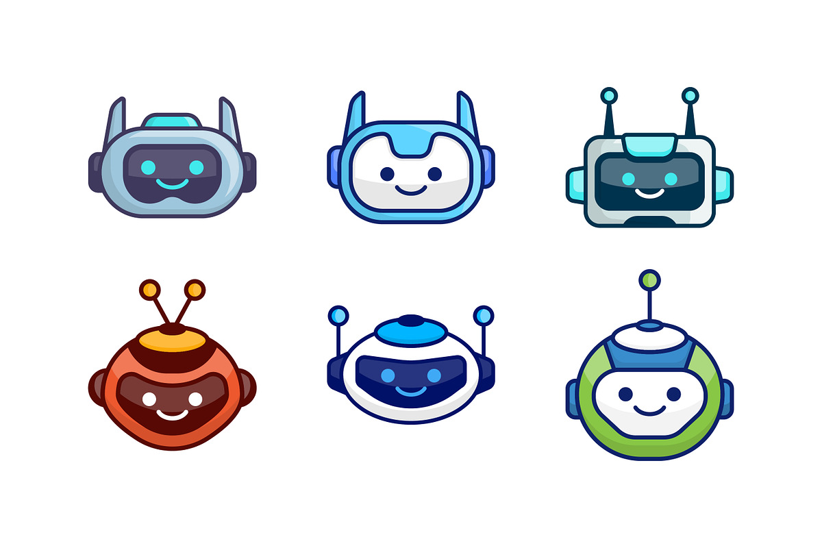 Robot Head Avatar Illustration, a Technology Illustration by Distrologo