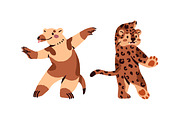 Funny animals dancing set, cards, an Animal Illustration by PaperTrident (Thumbnail 4 of 13)