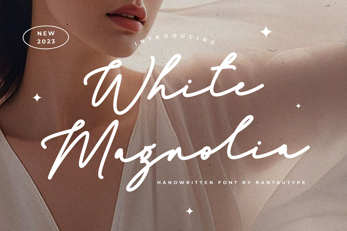 White Magnolia Handwritten Font, a Handwritten Font by RantautypeStudio (Photo 1 of 15)