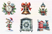 Christmas Train Station Clipart, an Illustration by CreationArt (Thumbnail 2 of 5)