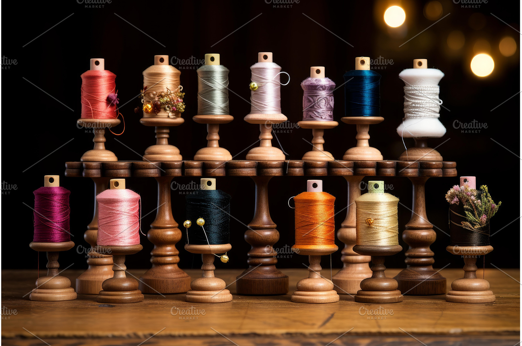 Tactile Pincushion spools thread on, an Arts & Entertainment Photo by Ylivdesign