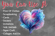 Cute Smoke Heart Clipart Sublimation, a Seasonal Illustration by Craft Nest (Thumbnail 3 of 6)
