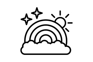 Rainbow Line Icon, an Icon by Pexelpy