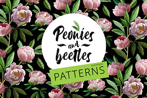 Peonies And Beetles PATTERNS