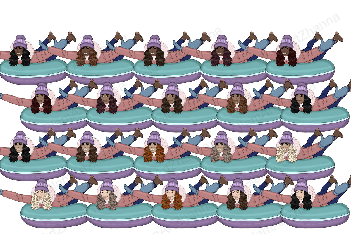 Winter Cabin Girls Clipart, a Person Illustration by GlamArtZhanna (Photo 5 of 5)