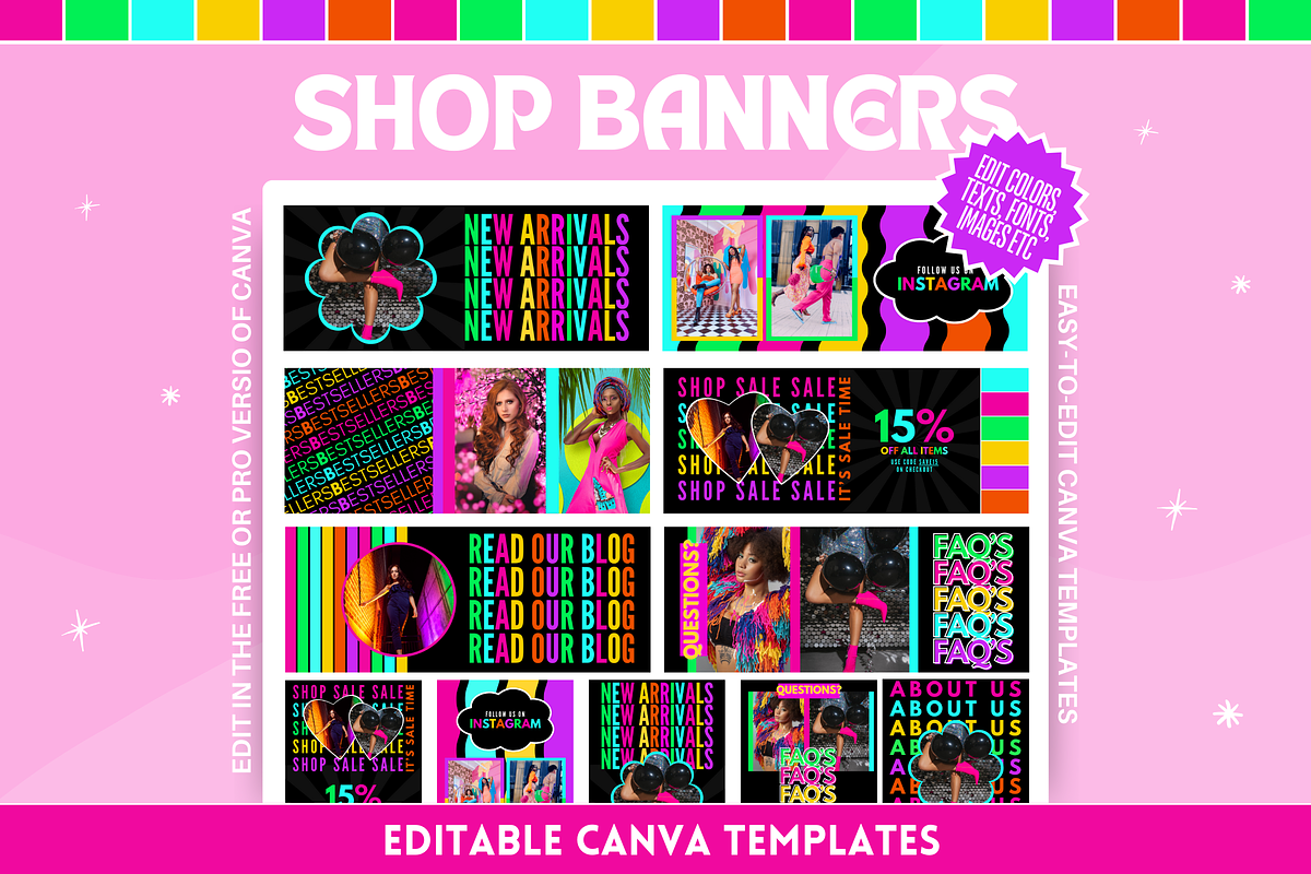 Neon Shop Banner Templates, a Shopify Template by SunshineStudioBoutique (Photo 1 of 8)
