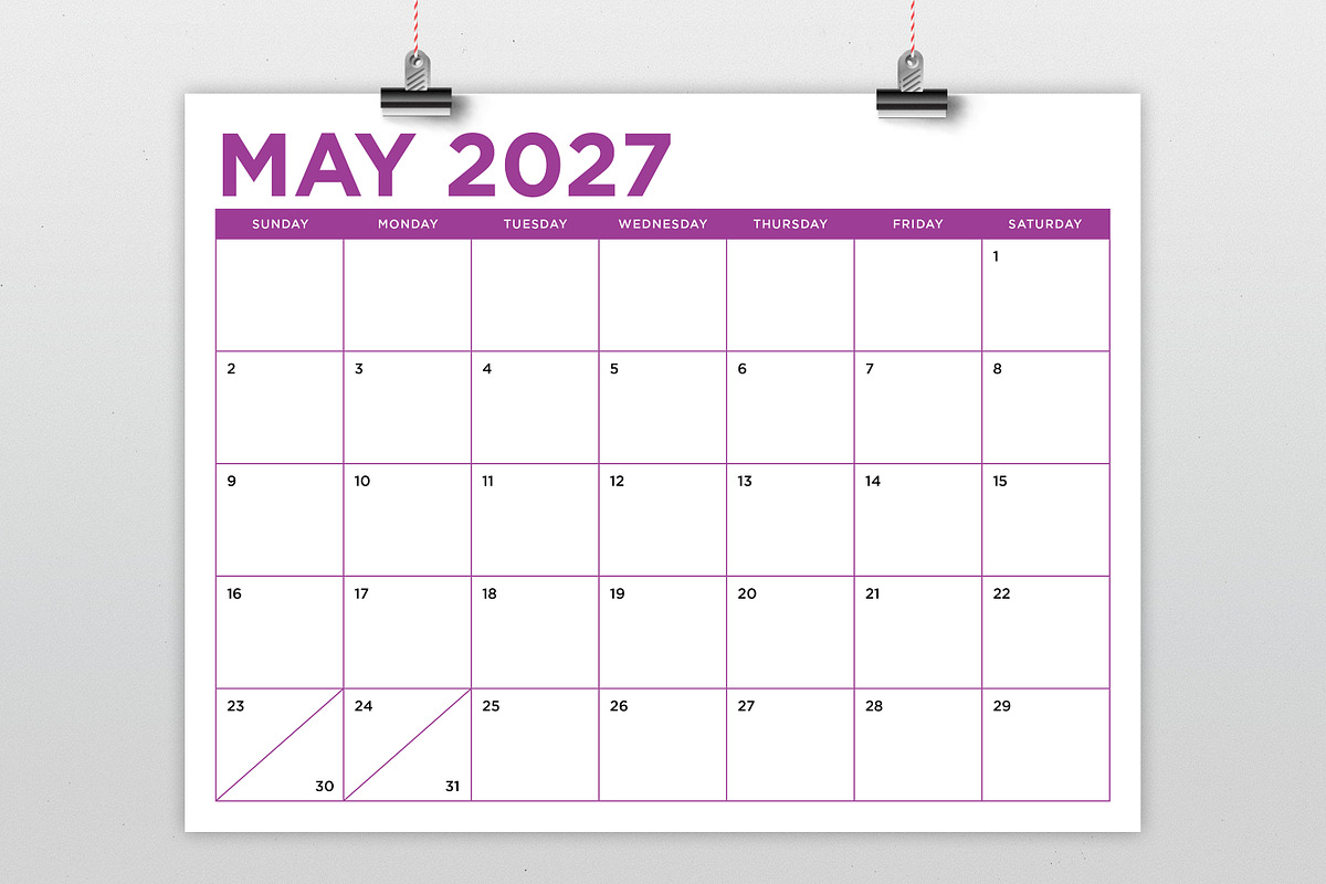 2027 8.5x11 Inch Bold COLOR Calendar preview 5