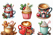 Christmas Coffee Cup Clipart, an Illustration by Craft Nest (Thumbnail 4 of 6)