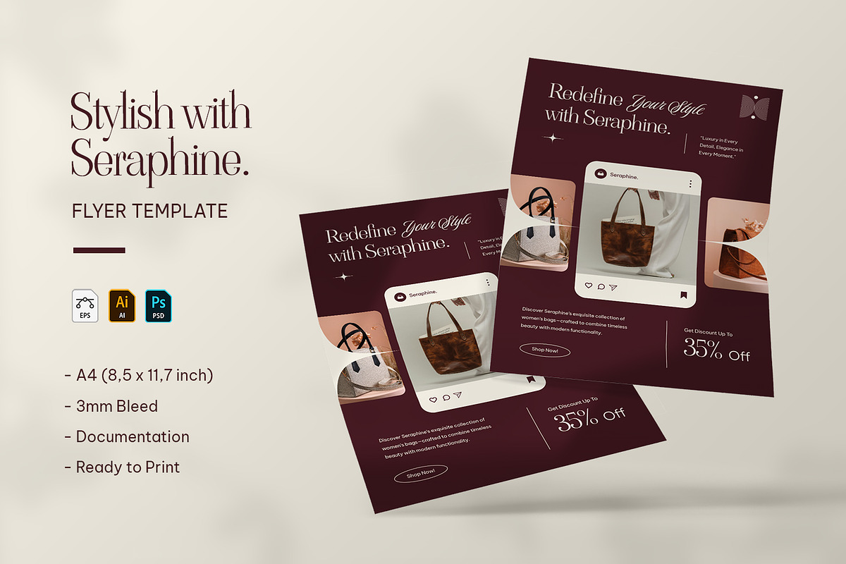 Stylish with Seraphine - Flyer, a Flyer Template by VUNIRA (Photo 1 of 3)