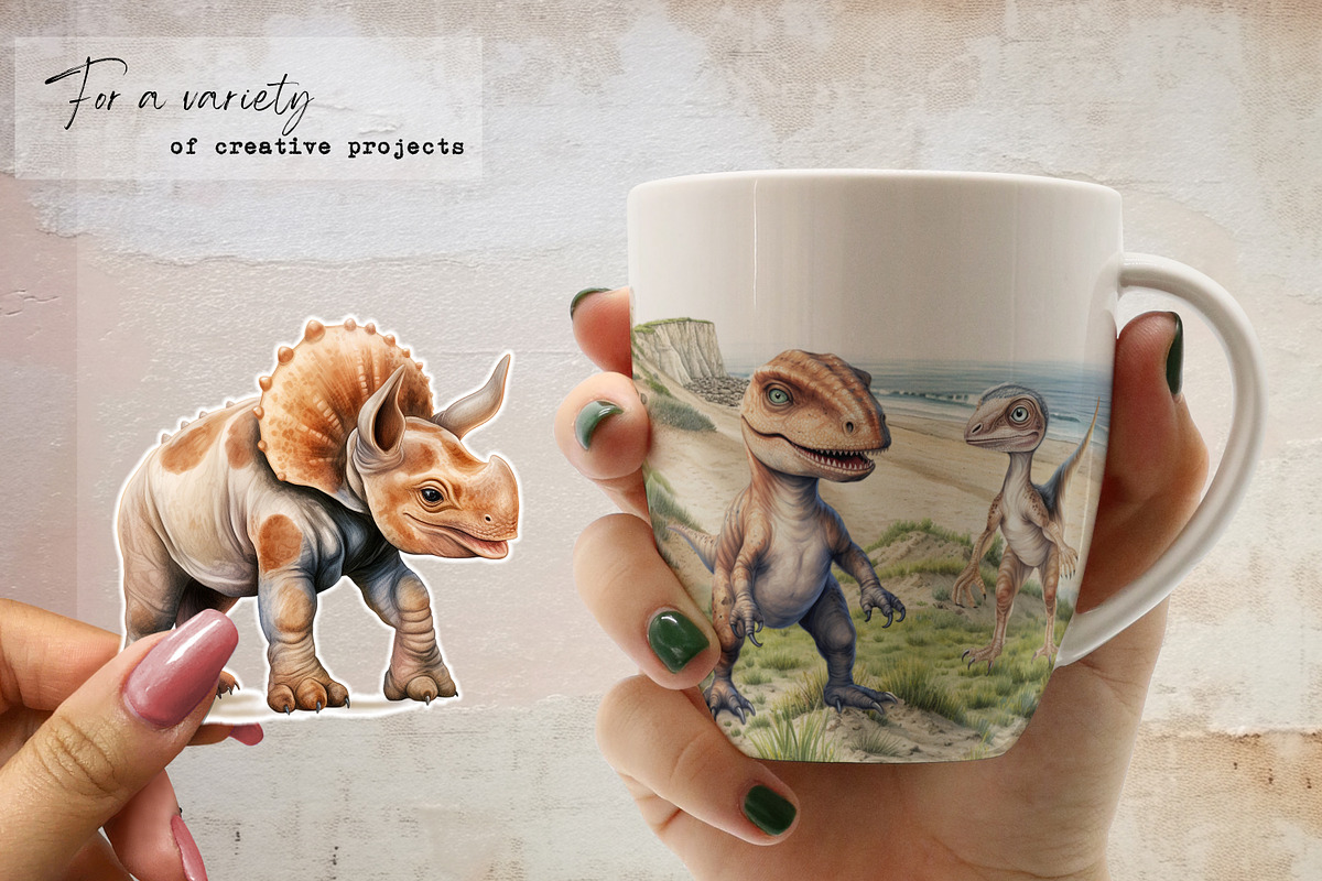 Watercolor Baby Dinosaurs, an Animal Illustration by Dazzling Art Boutique (Photo 6 of 8)