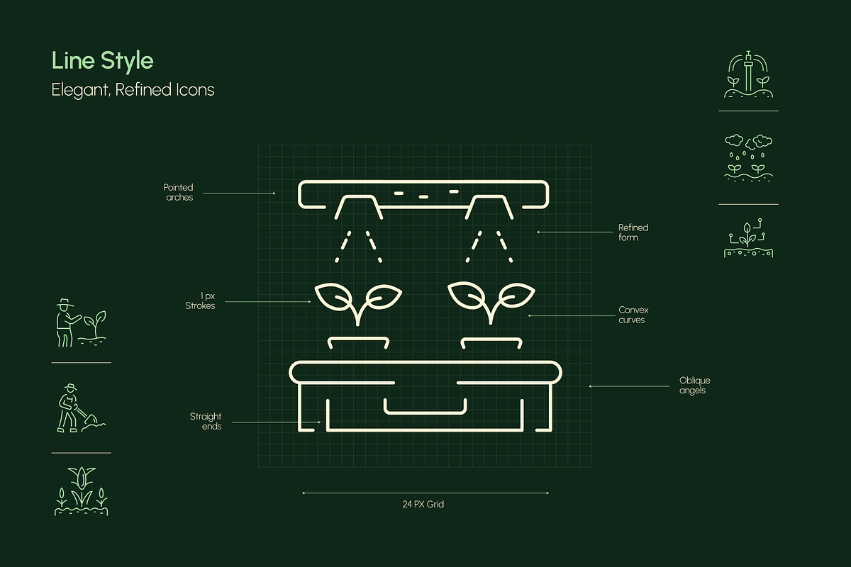Farm and Agriculture Icon Collection, an Outline Icon by Prosymbols (Photo 3 of 8)