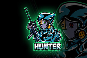 Hunter Gaming E-Sport Logo Template