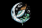 Alien stranded on the moon, a Person Illustration by gunaonedesign (Thumbnail 1 of 4)