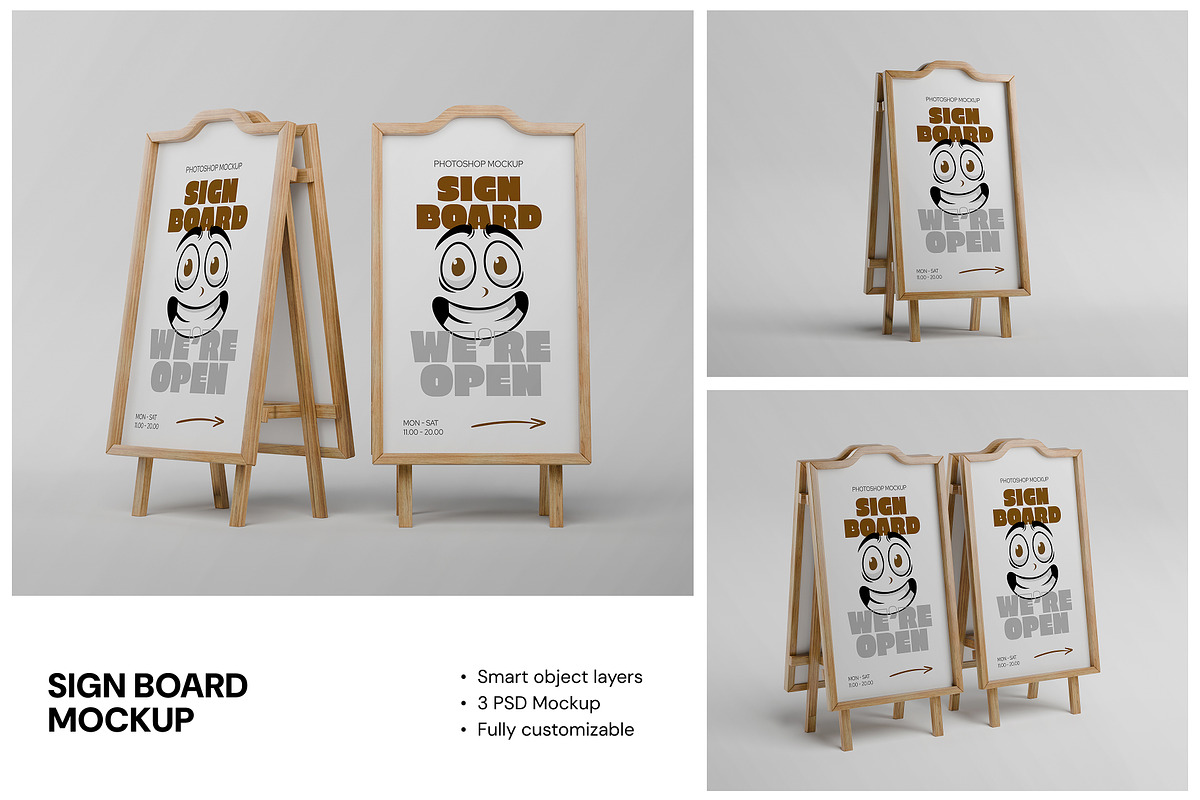 Sign Board Mockup, an Advertising Mockup by Budogol Studio (Photo 1 of 4)