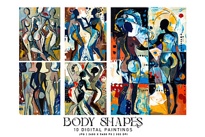 Body Shapes Paintings, a Decorative Illustration by Digital Art Creations