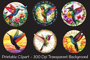 Hummingbird Round Stained Glass Png, an Illustration by RobertsArt (Thumbnail 7 of 7)