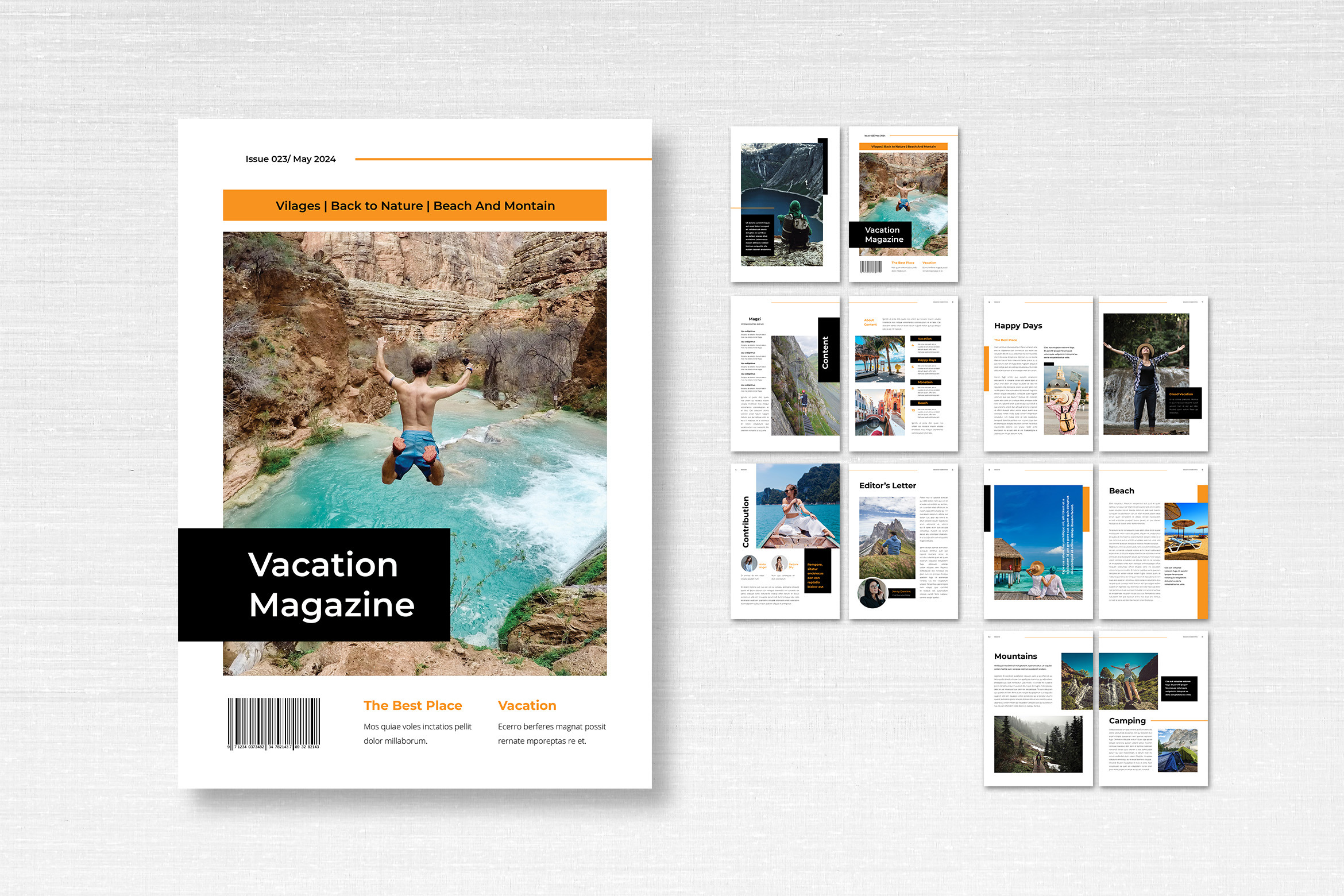 Magazine Template – Vacation Theme