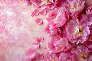 Pink Peonies and Petals on Soft Background, a Nature Photo by Ales Munt