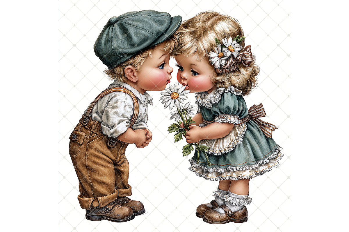 Romantic Daisy Couple Clipart JPG, a Person Illustration by Memories By Lea (Photo 9 of 19)