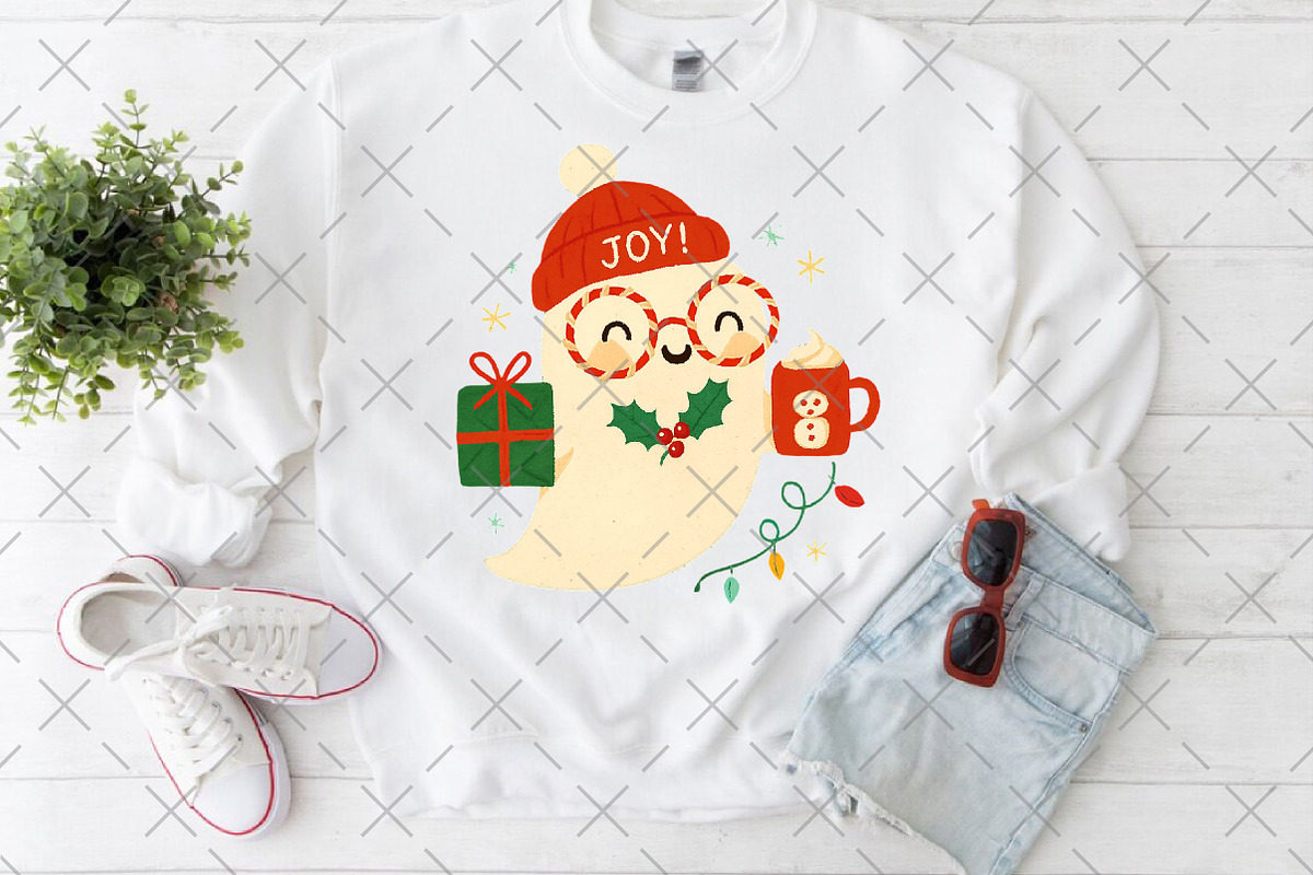 Cute Boujee Ghost Christmas, an Illustration by Craft Nest (Photo 3 of 6)
