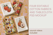 Four Fabrics,Tablecloth psd mockup, a Merchandise Mockup by jenartstudio (Thumbnail 2 of 2)