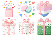 Watercolor Valentine Gift Clipart, an Illustration by Craft Nest (Thumbnail 4 of 10)