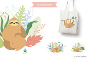 Happy Sloth - clipart collection, an Animal Illustration by Pikovit (Thumbnail 3 of 9)