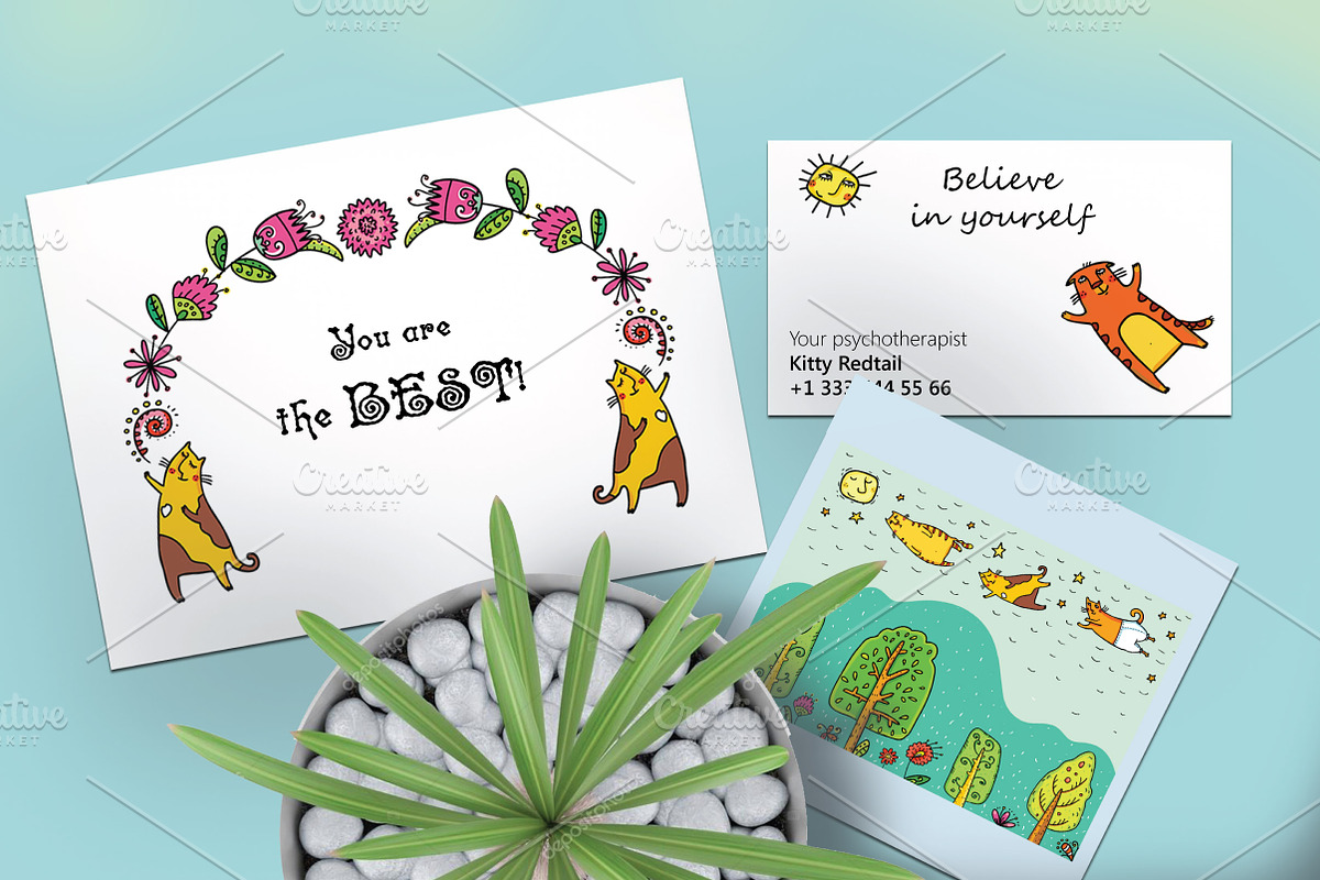 Spring Cats - 42 objects, an Illustration by Zooza Art (Photo 6 of 7)