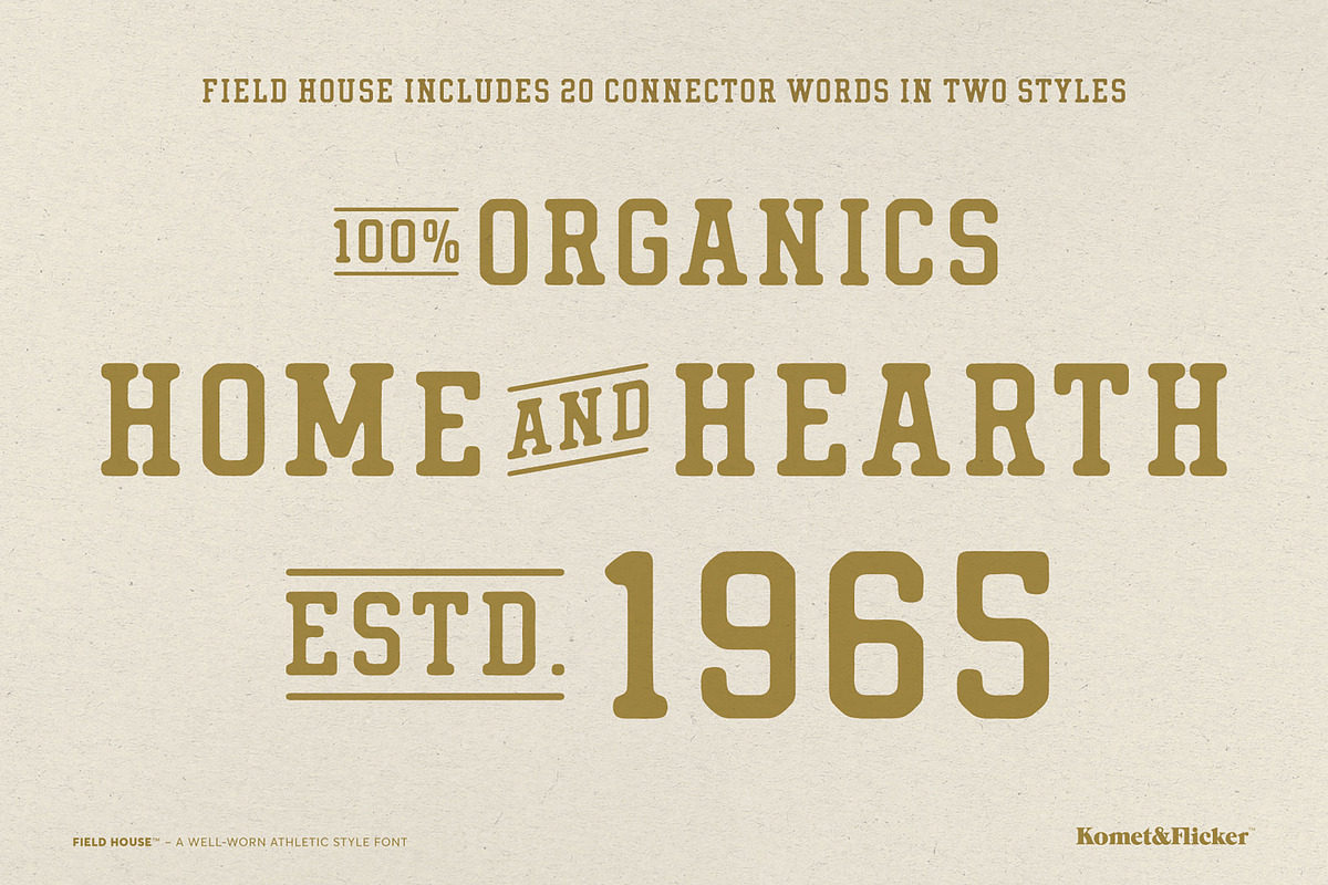 Field House – A Rustic Athletic Font, a Font by Komet & Flicker (Photo 11 of 15)