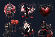 Gothic Valentine's Day Clipart, a Seasonal Illustration by GiraffeCreative (Thumbnail 5 of 9)